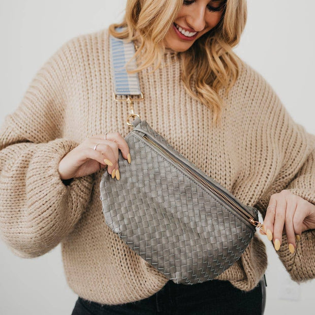 Westlyn Woven Bum Bag: Black