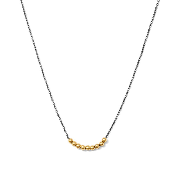 Simple Bead Necklace: Gold