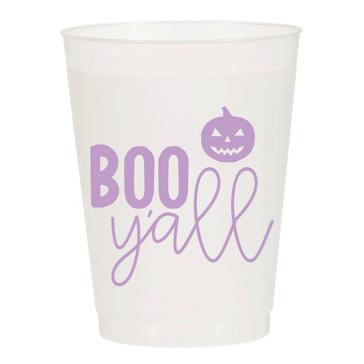 Boo Y'all Pumpkin Halloween Frosted Cups - Halloween: Pack of 10