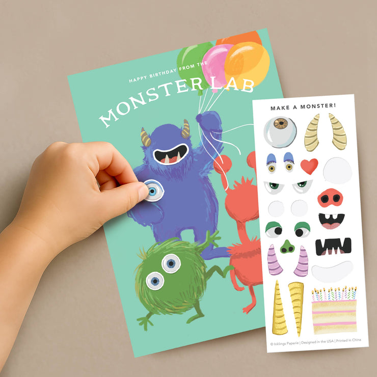 Sticker Scene Card - Monster Lab