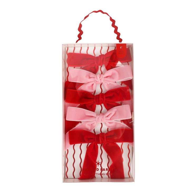 The Anything Holiday Velveteen Decor Bows Set