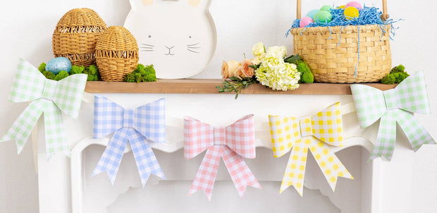 Gingham Bow Banner