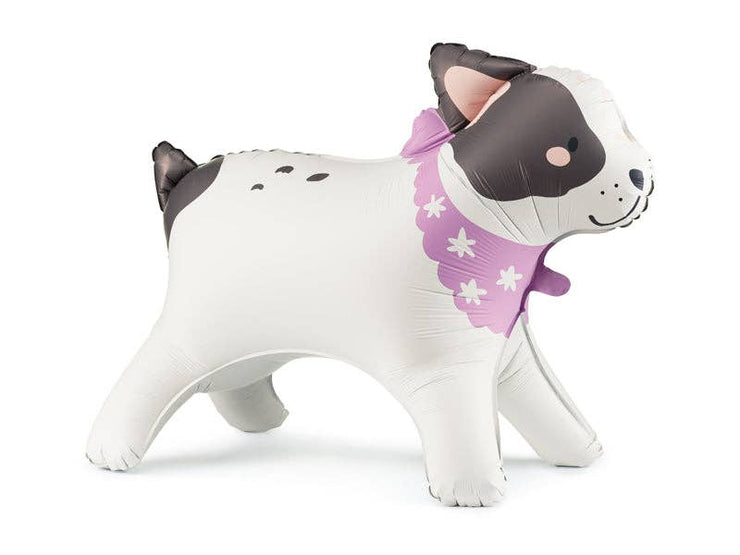 Large Bulldog Standing Foil Balloon - Matte Finish with Dog Owner’s Card | 29.5x22.4 Inches