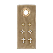 Cross Velvet Stud Gift Set: Gold