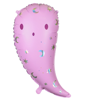 Pink Ghost Balloon – Holographic Halloween 14 x 24"