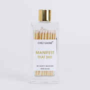 Manifest That Shit Matches - Glass Bottle Matchsticks - White