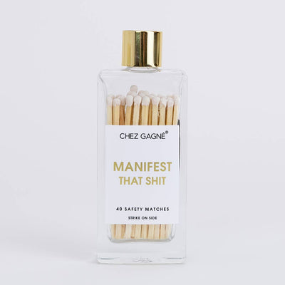 Manifest That Shit Matches - Glass Bottle Matchsticks - White
