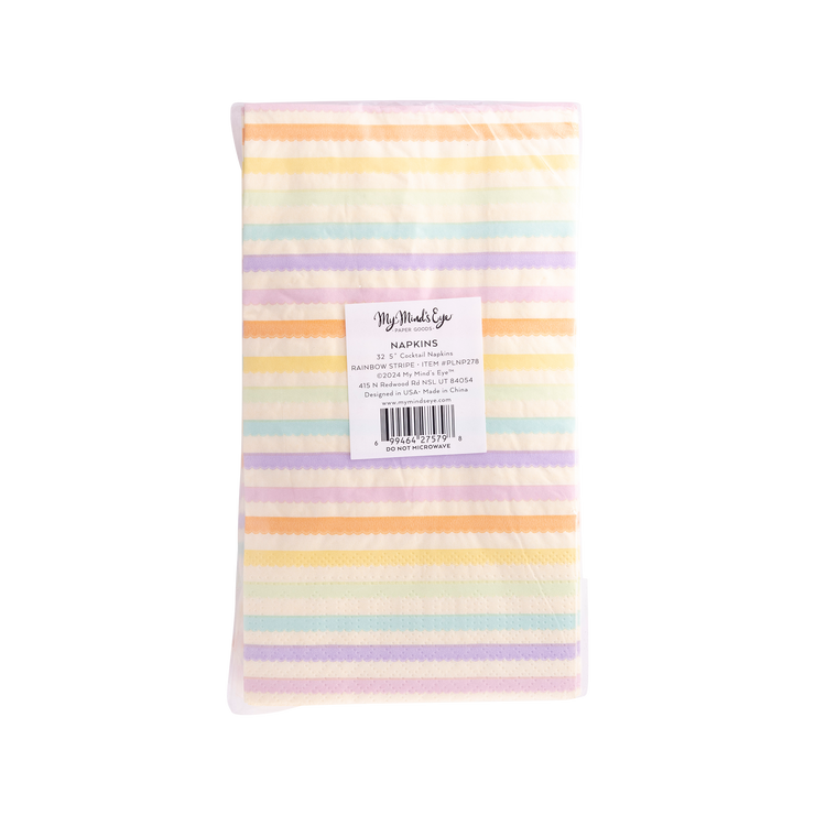 Rainbow Stripe Paper Dinner Napkin