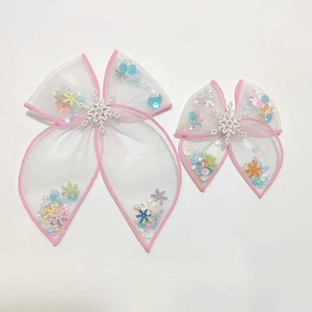 Mesh Shaker Bow - Frosted Flurries: Small