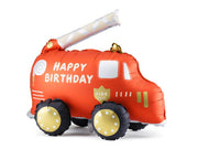 Fire Truck Foil Balloon - Standing Birthday Party Decoration | 26x21 Inches