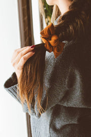 Puffer Bow Scrunchie: Blue