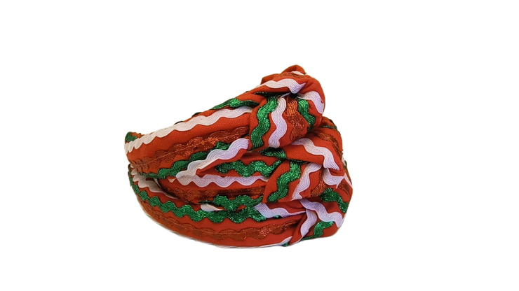 Ric Rac Headband - Christmas Ribbon