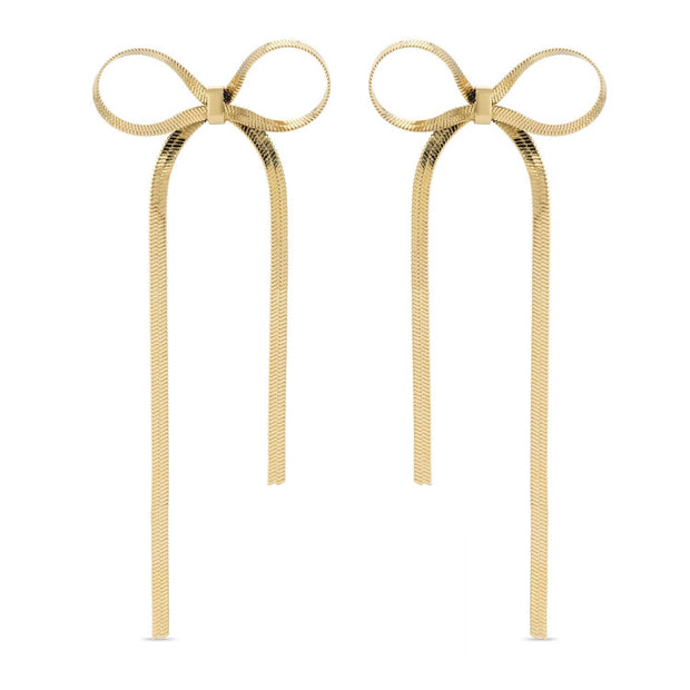 Flowy Long Bow Earrings