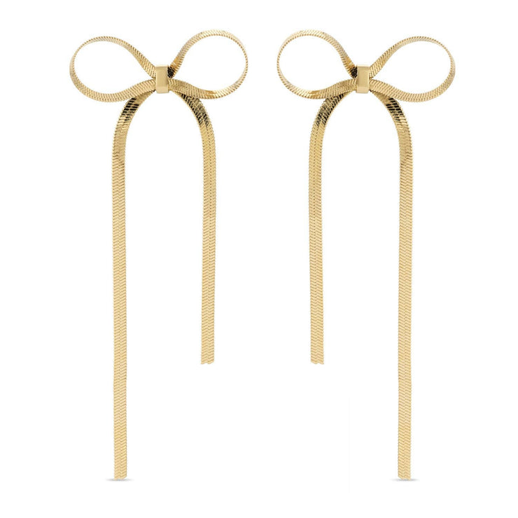 Flowy Long Bow Earrings