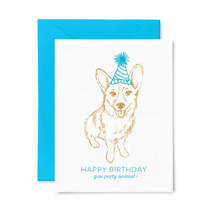 Corgi | Letterpress Greeting Card | Birthday