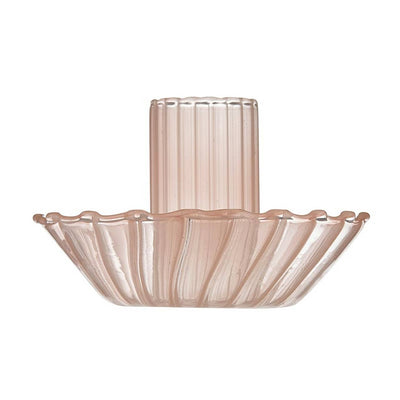 Glass Candle Holder - Pink