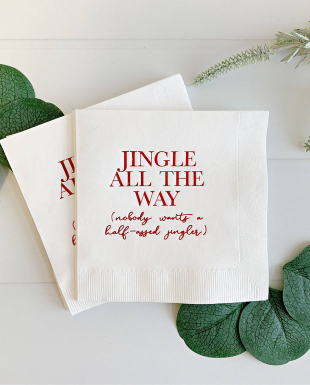Jingle All the Way Cocktail Napkins - Red or Green: Red