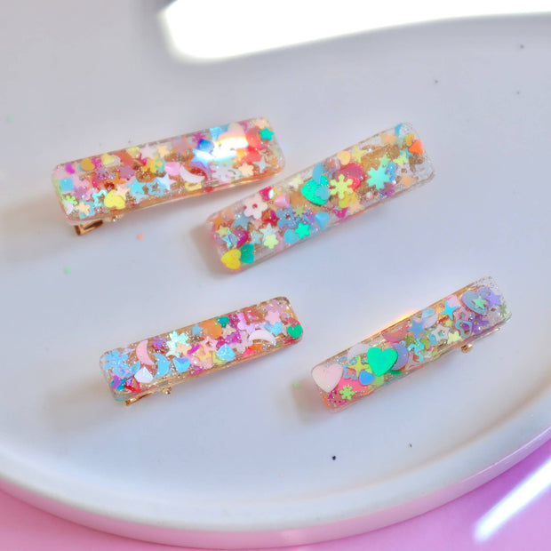 Mishmash Resin Mini Hair Clip Set