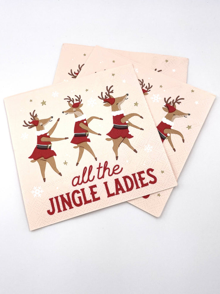 Funny Christmas Cocktail Napkins | Jingle Ladies - 20ct