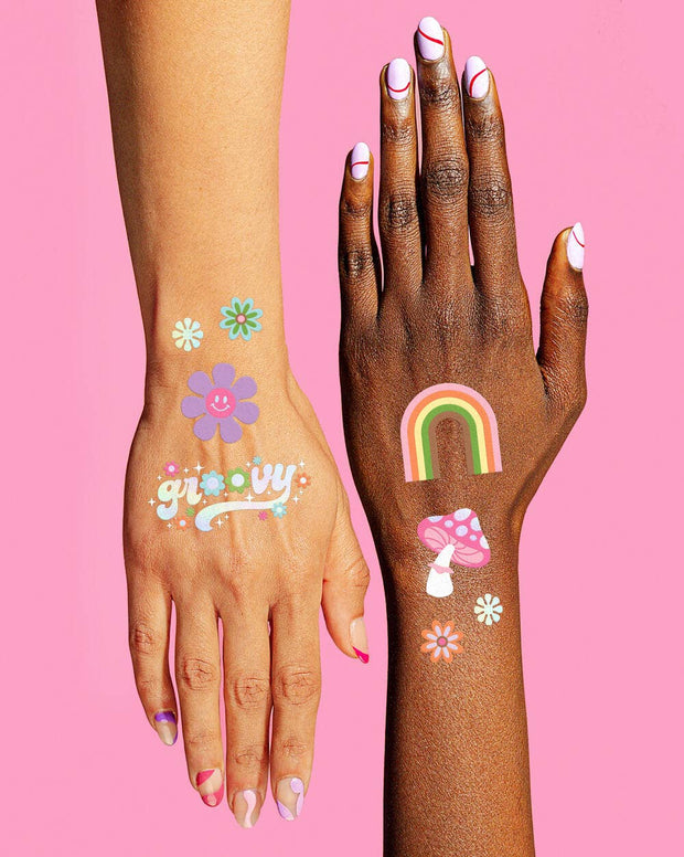 Groovy Birthday Temporary Tattoos