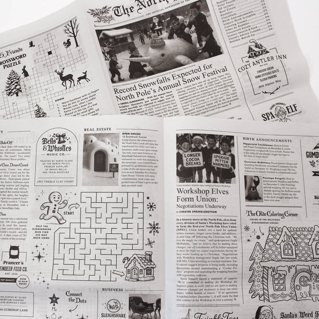 North Pole Times Edition 2 - Holiday Newspaper and Gift Wrap