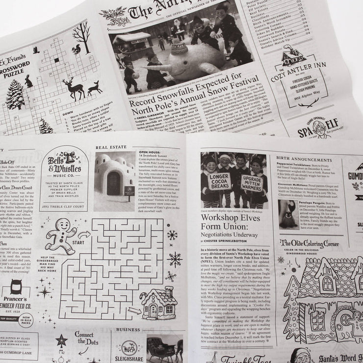 North Pole Times Edition 2 - Holiday Newspaper and Gift Wrap