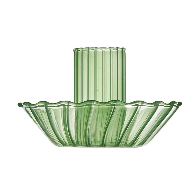 Glass Candle Holder - Green