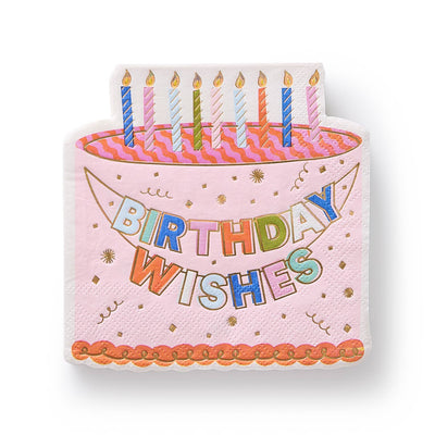Birthday Wishes Diecut Cake Napkin Set