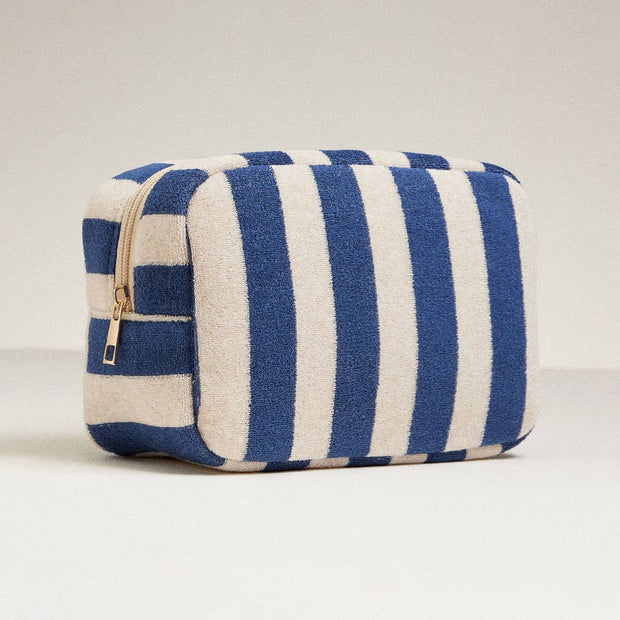 Striped Pattern Cosmetic Pouch Bag: Pink