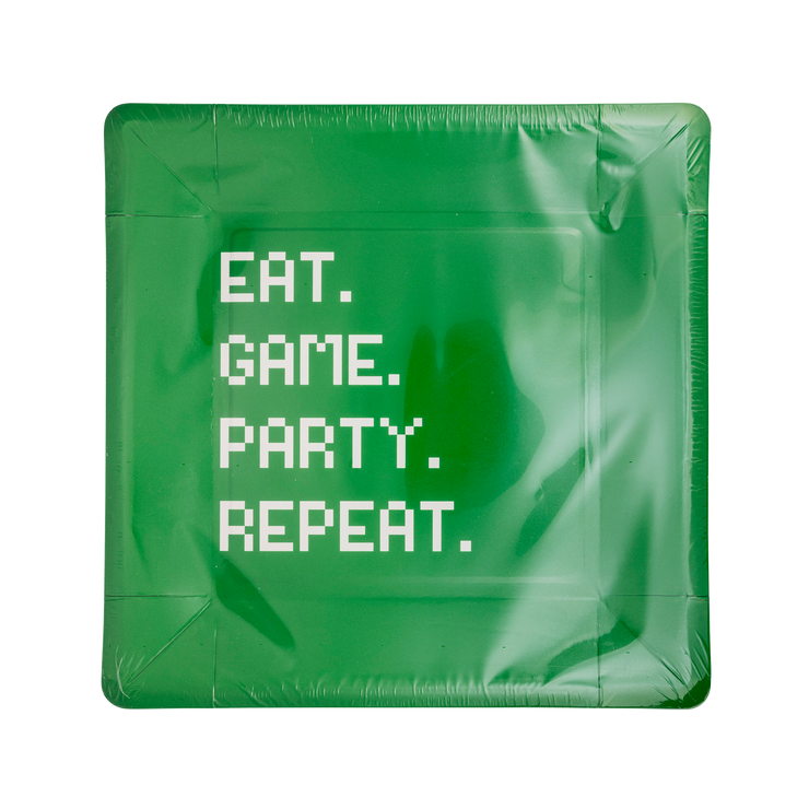 Eat Game Party Square Paper Plate