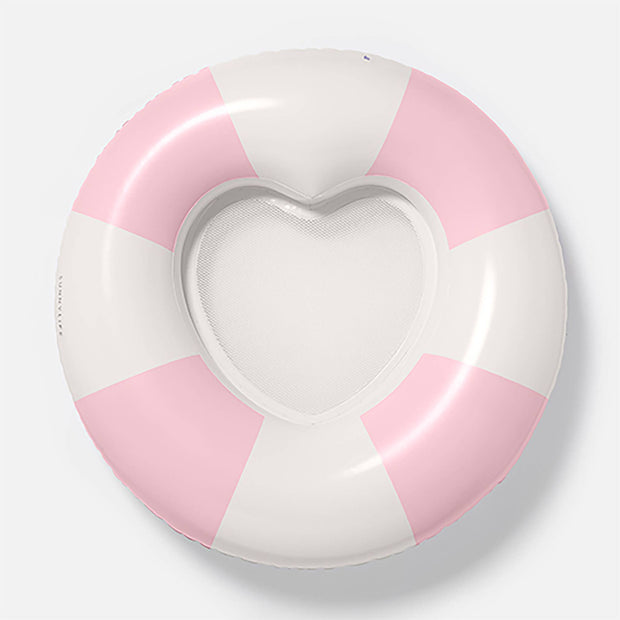 Luxe Tube Pool Ring Stole My Heart Pink Stripe