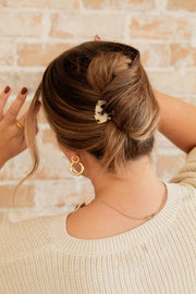 Eccentric Marble Hair Pin: Cream Marble