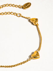 Vivre 18K Gold Non-Tarnish Petite Heart Bracelet or Necklace: Yellow Gold / Necklace