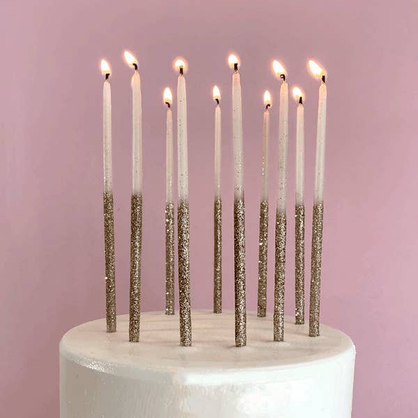 Single Glitter Beeswax Candles: Glitter Wish Candles