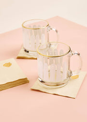 Boo Ghost Glass Gold Rimmed Coffee Mug