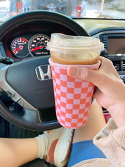 Gingham Iced Coffee Sleeve: Small