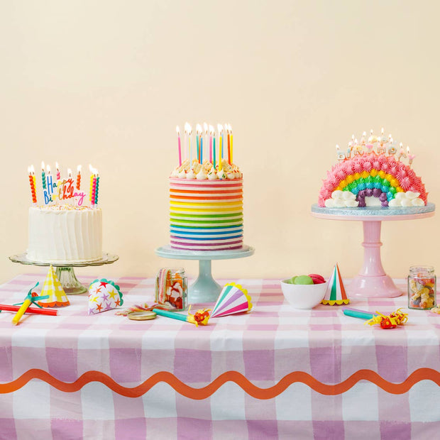 Tall Rainbow Birthday Candles | 16 Pack | Cake Candle |