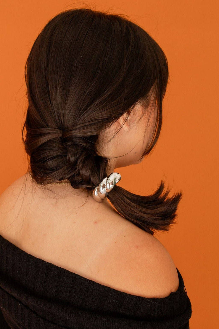 Spooky Spiral Hair Tie: Silver