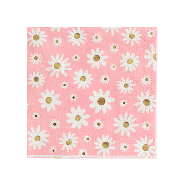 Peace & Love Daisy Large Napkins - 16  Pack