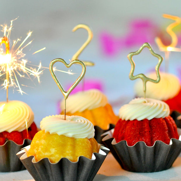 Mini 4" Gold Number Sparkler Wand Card - Singles: Mini Gold Number