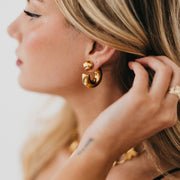 Caroline Reversible Hoop Earrings - WATERPROOF: Gold