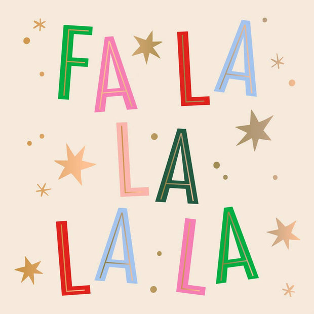 Holiday Cocktail Napkins | Fa La La - Foil - 20ct