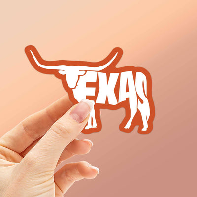 Texas Longhorn Bumper Sticker: Small - 2.75" Laptop Size