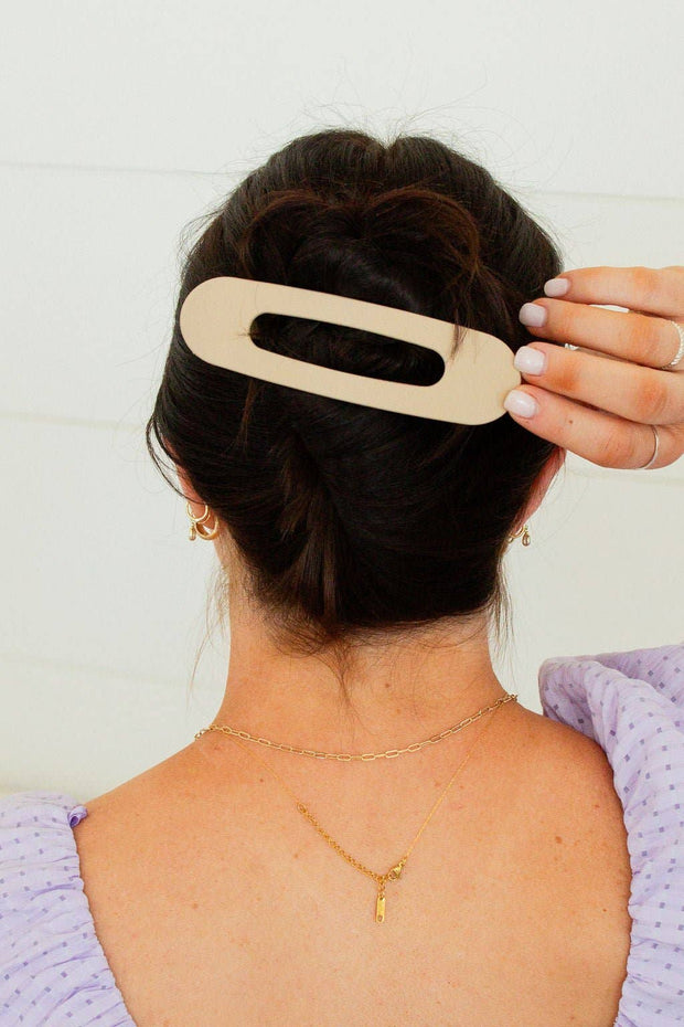 Oversized Flat Claw Clip: Amber Tortoise