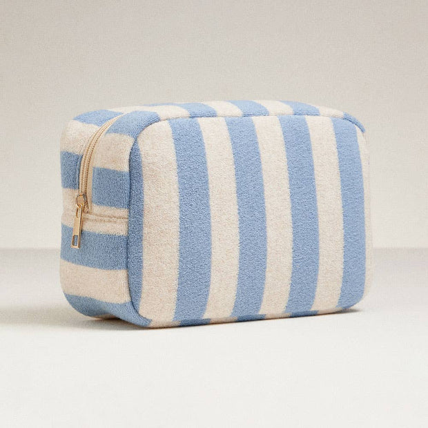 Striped Pattern Cosmetic Pouch Bag: Pink