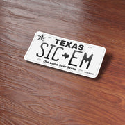 Sic Em Texas License Plate Sticker