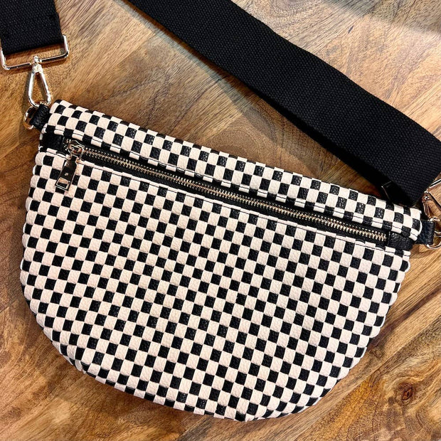 Westlyn Woven Bum Bag: Black