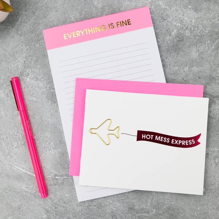 Everything is Fine - Lined Notepad - Pink