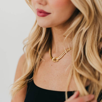 Talia Tied Necklace - WATERPROOF: Gold