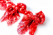 Red Sequin Hair Bow: Clip